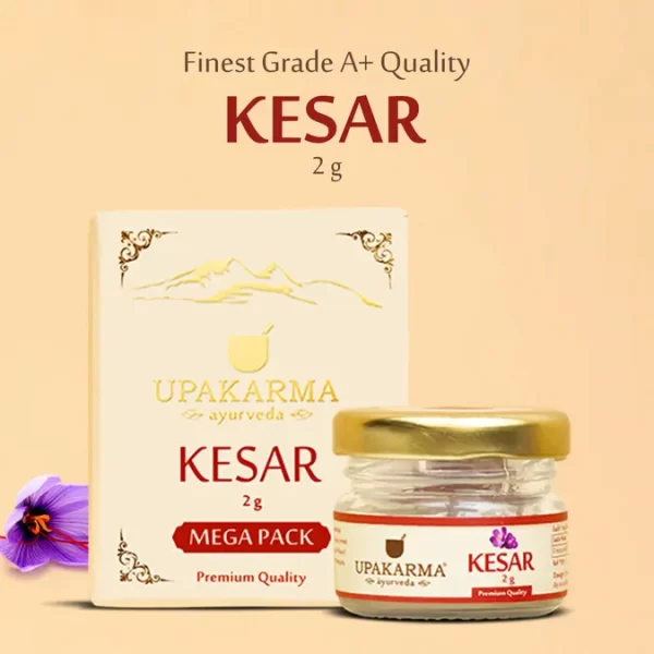 Upakarma Pure, Natural, Finest A+ Grade Kashmiri Saffron / Kesar 2g (Mega Pack) - Nourish Your Skin