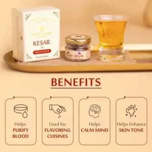 Upakarma Pure, Natural, Finest A+ Grade Kashmiri Saffron / Kesar 2g (Mega Pack) - Nourish Your Skin