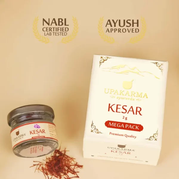 Upakarma Pure, Natural, Finest A+ Grade Kashmiri Saffron / Kesar 2g (Mega Pack) - Nourish Your Skin