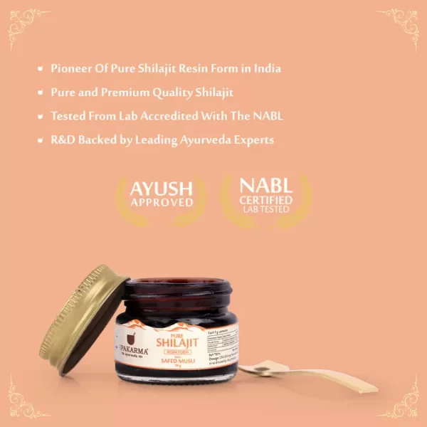 Pure Shilajit Resin Form With Safed Musli 10g - Strength & Performance Enhancer