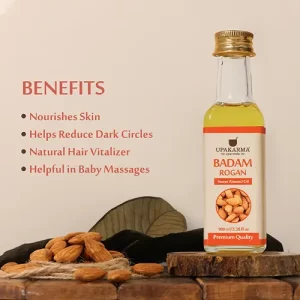 Upakarma Ayurveda Badam Rogan / Sweet Almond Oil For Hair & Skin 100 ML - Pack of 1