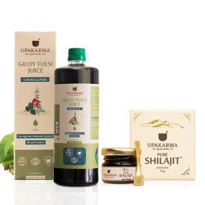 Combo Pack of Giloy Tulsi Juice 1L and Shilajit Resin 15g