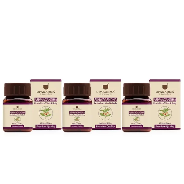 Upakarma Ayurveda Ashwagandha 90 Capsules 500mg - Pack of 3