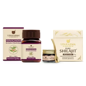 Combo Pack of Shilajit Resin 10g & Ashwagandha Capsules