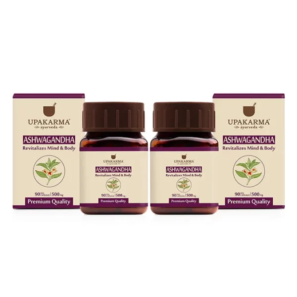 Upakarma Ayurveda Pure Ashwagandha 90 Capsules 500mg - Pack of 2