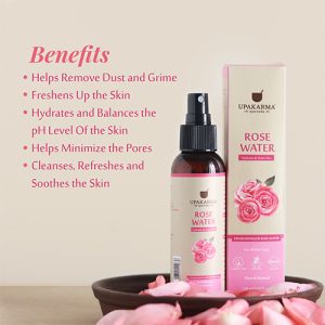 Upakarma Ayurveda Rose Water 120ML - Gulab Jal - Pack of 1