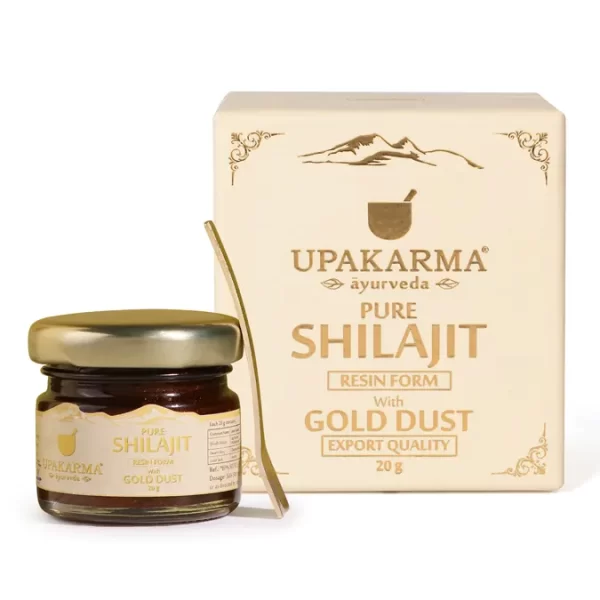 Upakarma Ayurveda Shilajit Gold Dust – 20g | Boost Strength, Stamina & Overall Health