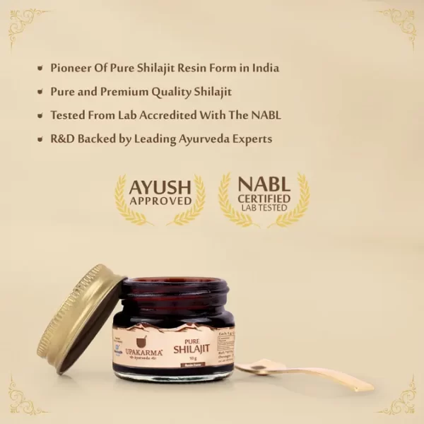 Upakarma Ayurveda Pure Shilajit Resin Form - Natural Strength & Stamina Booster