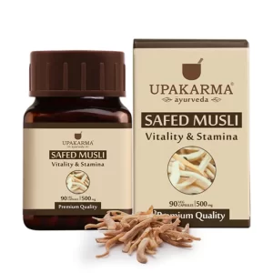 Upakarma Safed Musli Capsules | Health Benefits Of Safed Musli | Safed Musli Uses | Boosts Immunity & Strength Pack 1