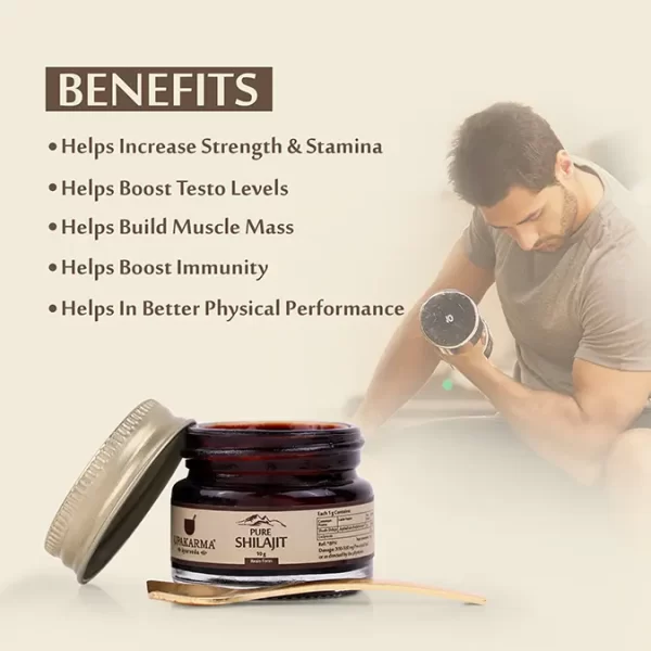 Upakarma Ayurveda Pure Shilajit Resin Form - Natural Strength & Stamina Booster Pack 1