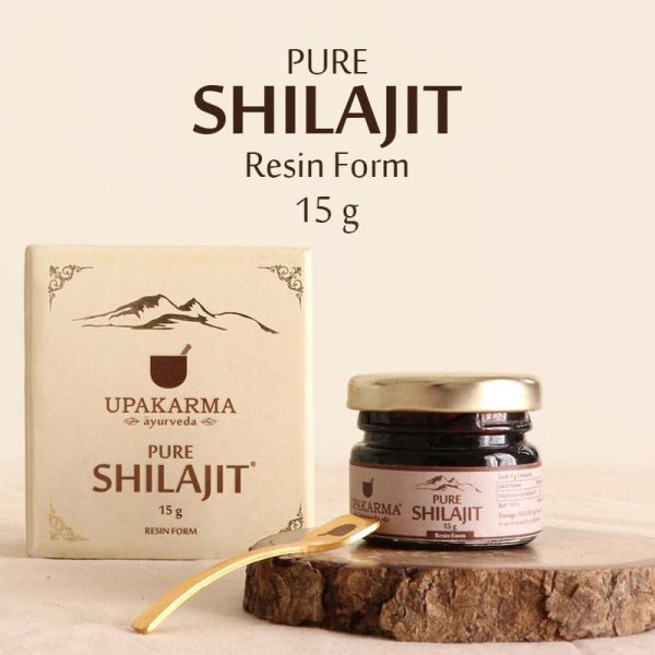 Upakarma Combo Pack of Shilajit / Shilajeet Resin 15g and Kashmiri Kesar 1g