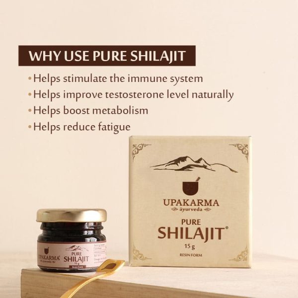 Upakarma Combo Pack of Shilajit / Shilajeet Resin 15g and Kashmiri Kesar 1g