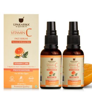 Upakarma Vitamin C Face Serum 30ML - Pack of 2 | Restore and Renews Skin with Hyaluronic acid, Vitamin E and Aloe Vera