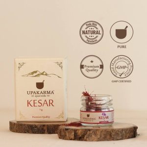 Upakarma Pure, Natural and Finest A+ Grade Kashmiri Kesar/Saffron 1g - Pack of 2