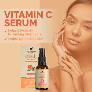 Upakarma Vitamin C Face Serum 30ML - Pack of 2 | Restore and Renews Skin with Hyaluronic acid, Vitamin E and Aloe Vera