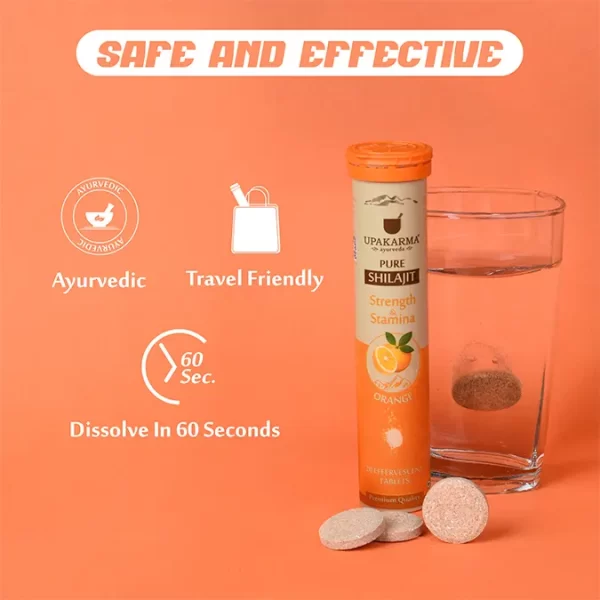 Pure Shilajit Effervescent tablets - Orange Flavour - Strength & Stamina Booster