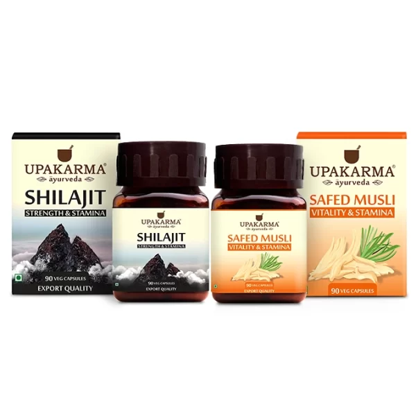 Combo Pack of Shilajit 90 Capsules & Safed Musli 90 Capsules - Helps to Boost Immunity & Strength